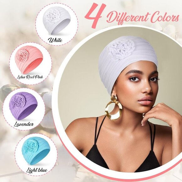 Cotton Chemo Headwear Women Turban Sets Soft Breathable Gift  display picture 1